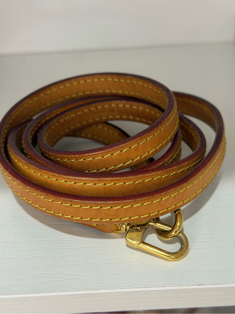 Louis Vuitton Vachetta Leather Strap with Gold Hardware